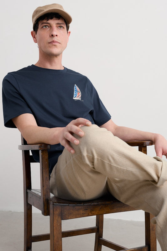 T-shirt en coton biologique Loggerhead pour homme