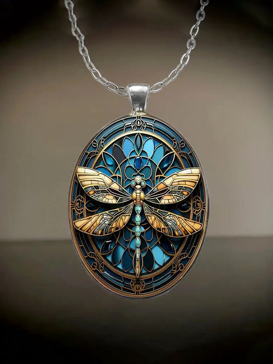 Collana boho con ciondolo a libellula