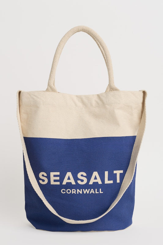 Sac fourre-tout en toile bleu marine avec logo