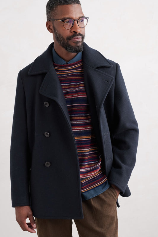 Manteau en Laine Mélangée Homme Channel
