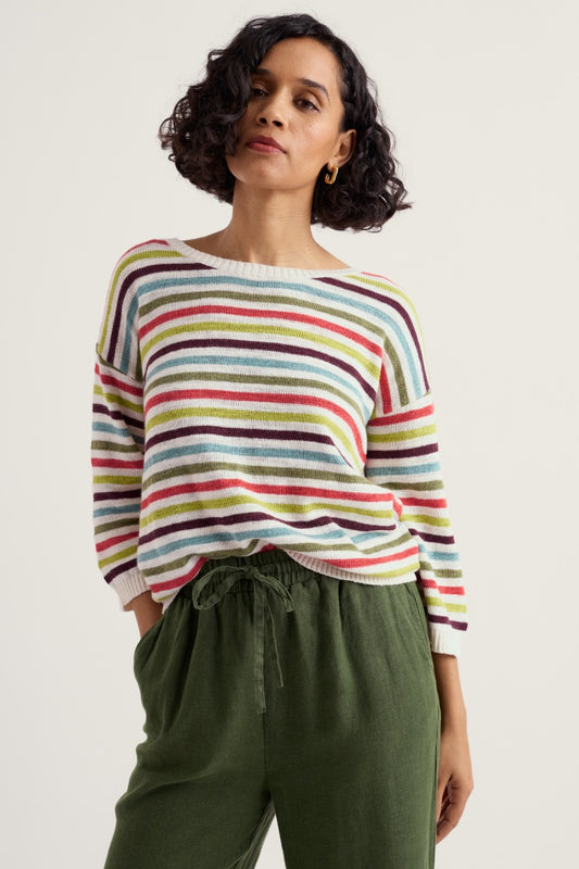 Pull rayé Knavock en lin et coton biologique