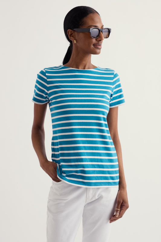 T-shirt marin en jersey de coton biologique certifié GOTS