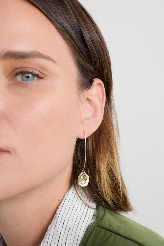 Boucles d'oreilles pendantes à double disque
