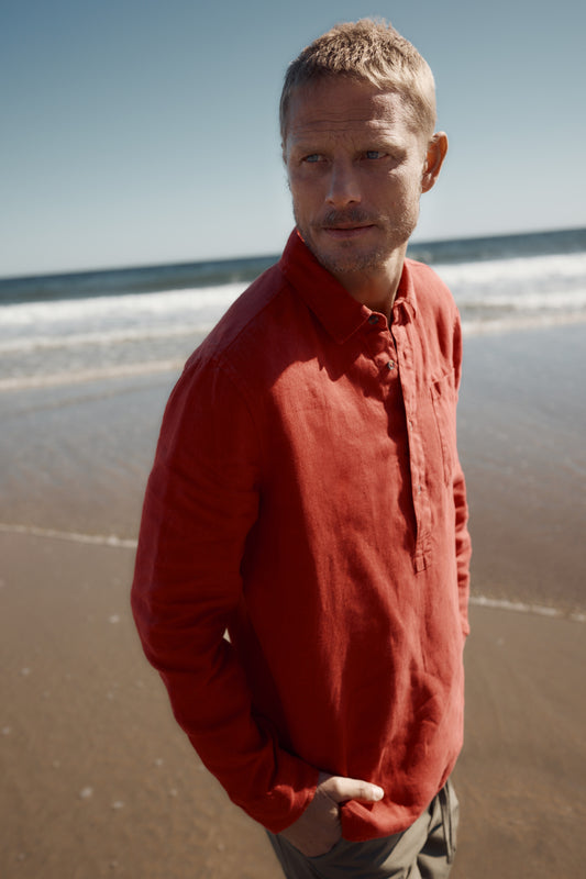 Chemise en lin d'artiste pour homme