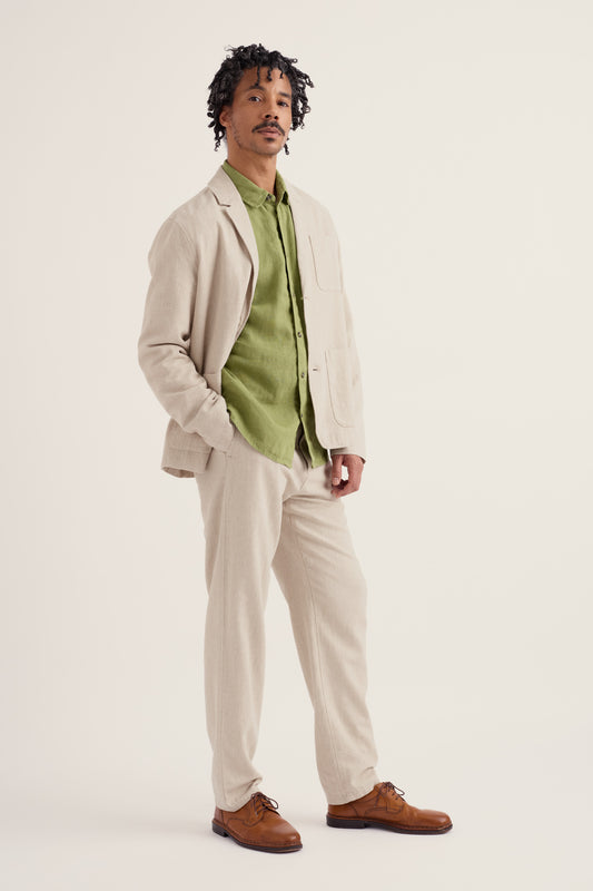 Pantalon en coton-lin écru Messack pour homme