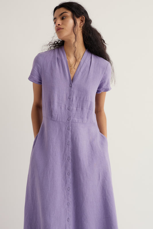 Robe midi en bois sculpté