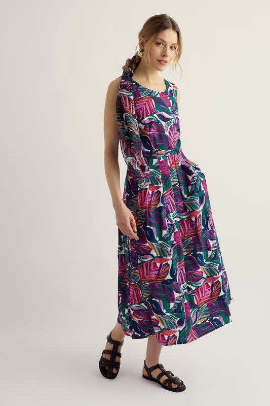 Robe midi évasée Belle