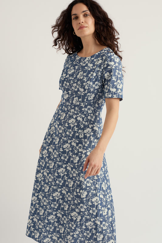 Robe en chambray imprimé Fox Path