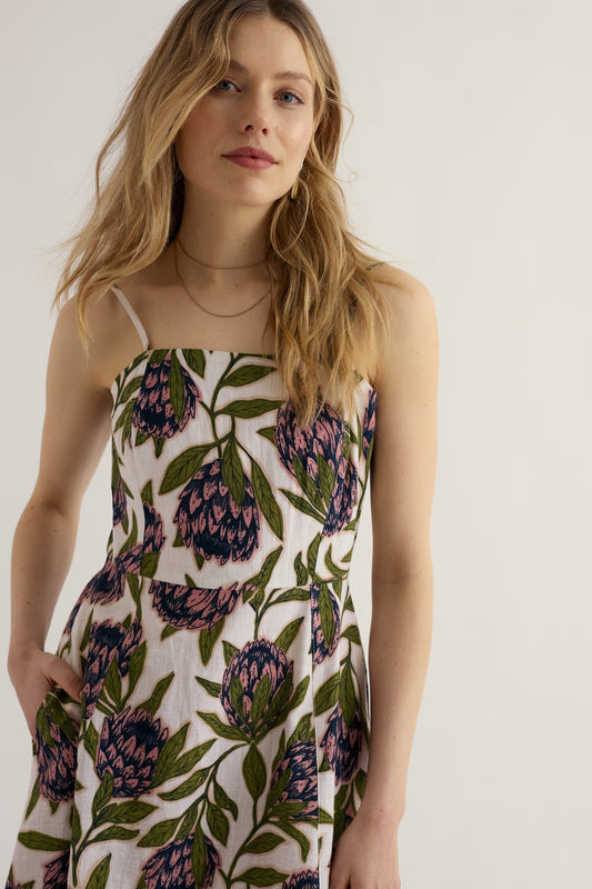 Robe midi sans manches Madern