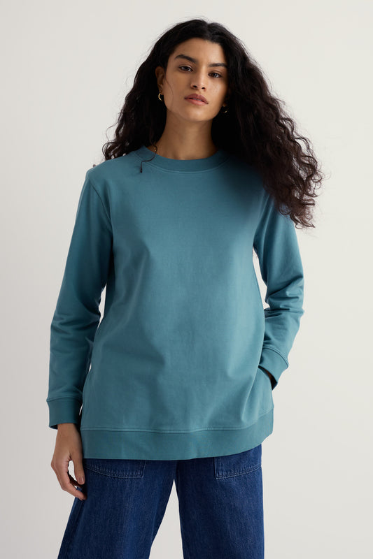 Sweat-shirt long en coton biologique Genni