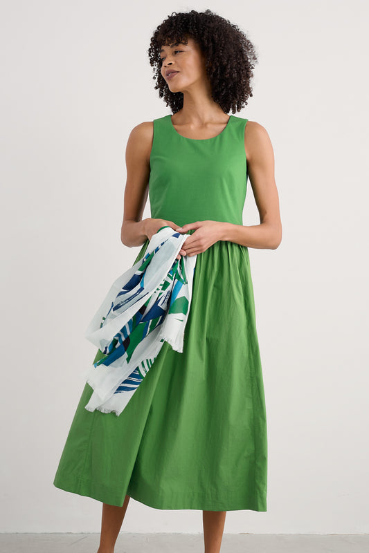 Robe sans manches tissée en jersey garance