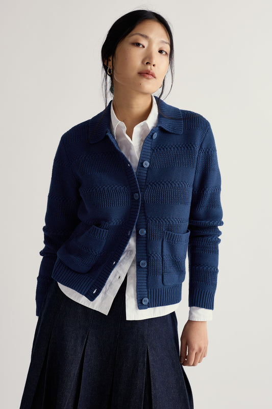 Cardigan col coton biologique Nut Lane
