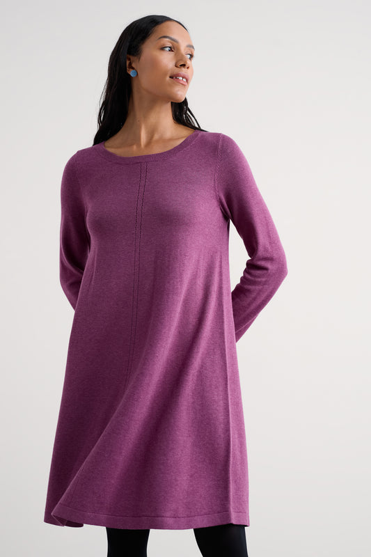 Robe Poltreen mi-longue en coton biologique certifié GOTS