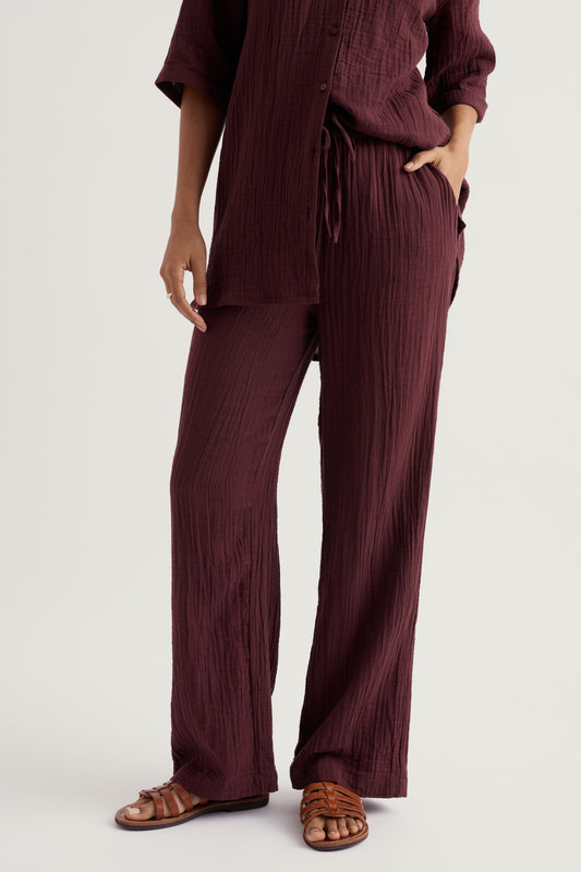 Pantalon large en coton bio Tide Flow
