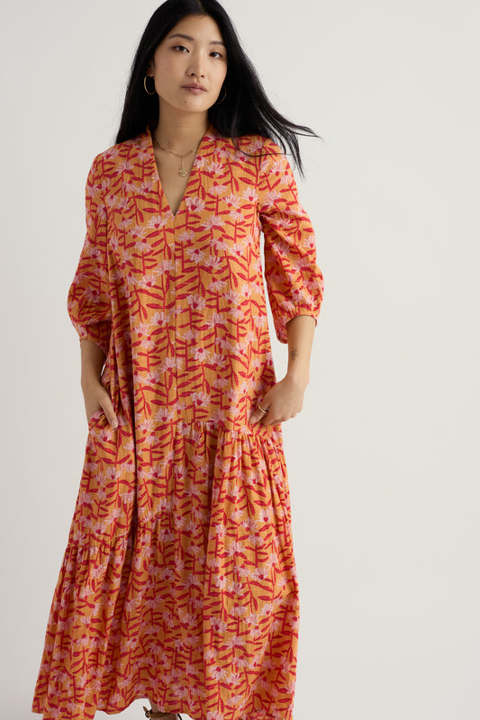 Robe étagée à col en V Windblown