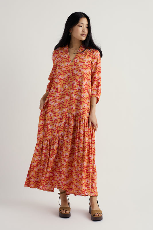Robe étagée à col en V Windblown